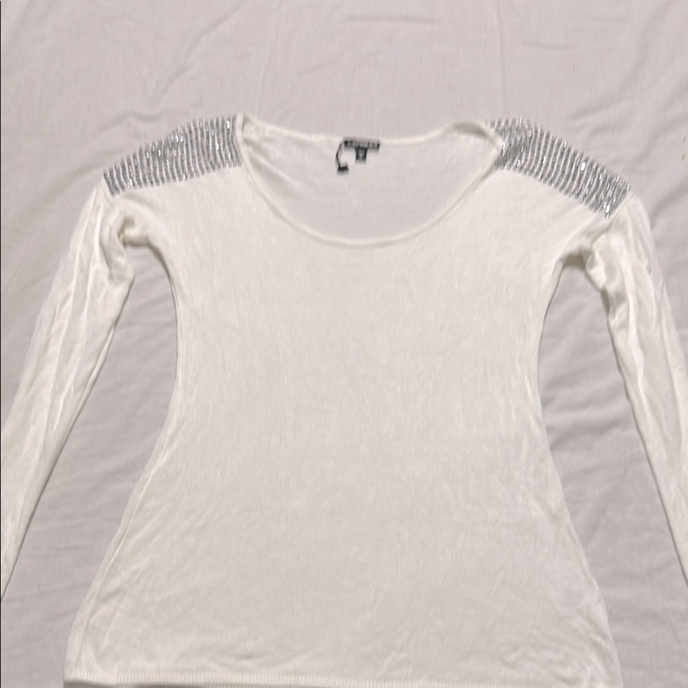 EXPRESS EMBELLISHED Rhinestone Shoulder Women’s Sweater Sz Medium NWOT